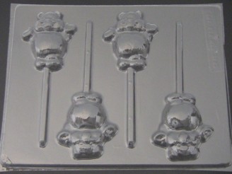 626 Bears Plump Chocolate or Hard Candy Lollipop Mold